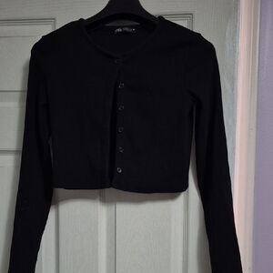 Zara Classic Black Knit Top